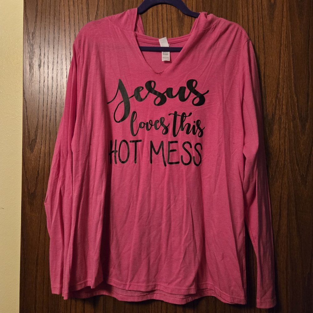 District Pink Long Sleeve Hoodie - Picture 1 of 4